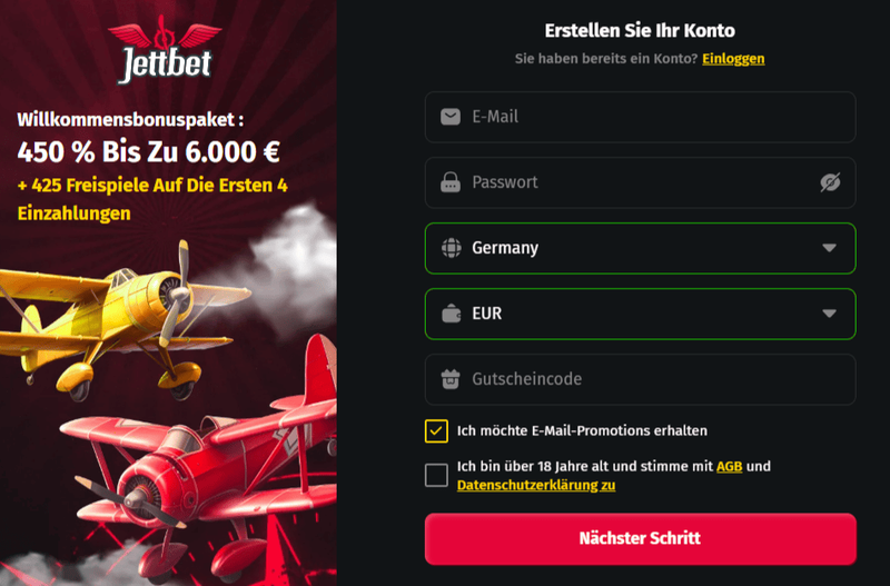 Jettbet Casino Registrierung 2026 – Neues Konto erstellen und Willkommensbonus bis 6.000 € sichern